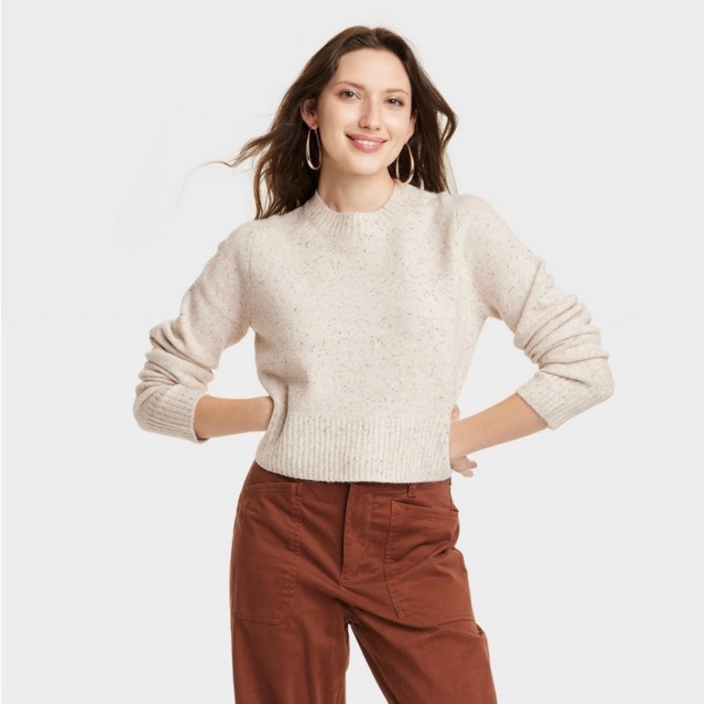 🤍 Universal Thread Cream Speckled Crewneck Sweater